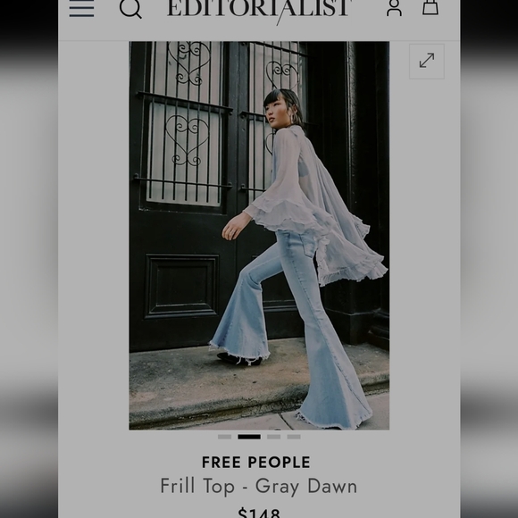 Free People Gray Ruffled Blouse - Picture 8 of 10